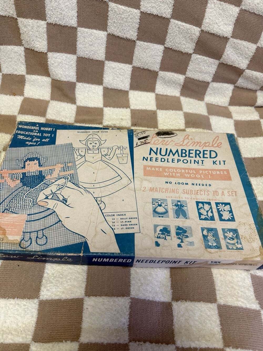 Vintage Sew Simple Numbered Needlepoint Kit with Wool